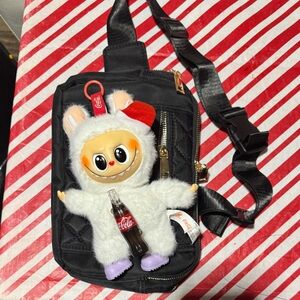 Coca-Cola Plush in White with Black Bag